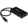 StarTech.com 3-portový USB 3.0 hub plus Gigabit Ethernet – USB-C – vrátane napájacieho zdroja
