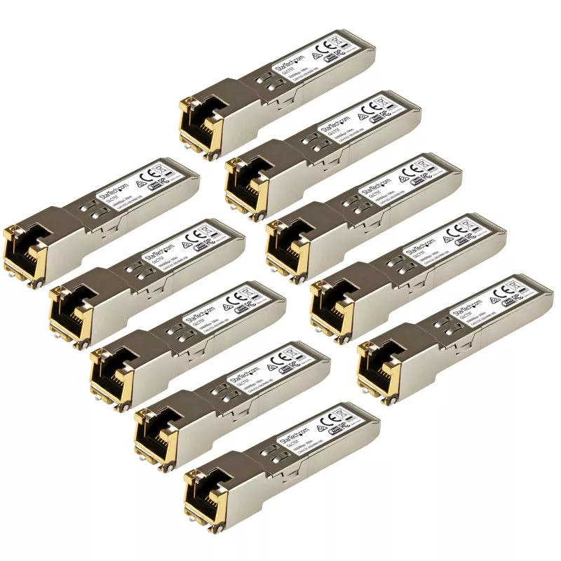 StarTech.com Cisco GLC-T kompatibilný SFP transceiver modul – 1000BASE-T – balenie 10 ks