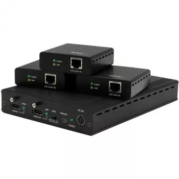 StarTech.com 3-portový HDBaseT extender kit s 3 prijímačmi – 1x3 HDMI cez CAT5e splitter – až do 4K