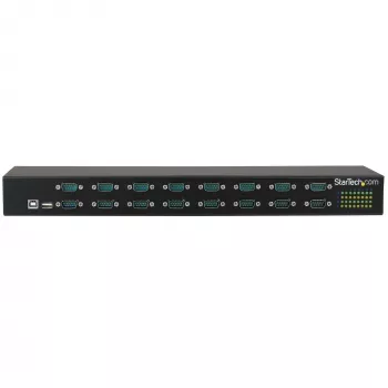 StarTech.com 16-portový USB na sériový adaptér hub, USB 2.0 Type-B, sériový, 480 Mbit/s, čierny, oceľ, 36 W