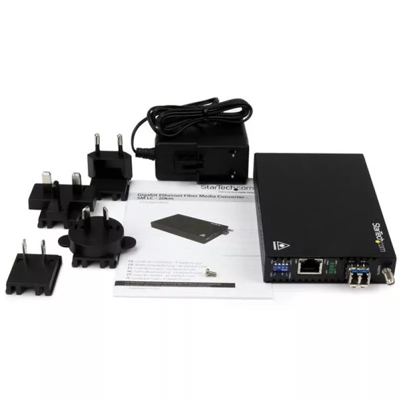 StarTech.com Gigabit Ethernet medený na optický vlákno mediakonvertor – SM LC – 20 km