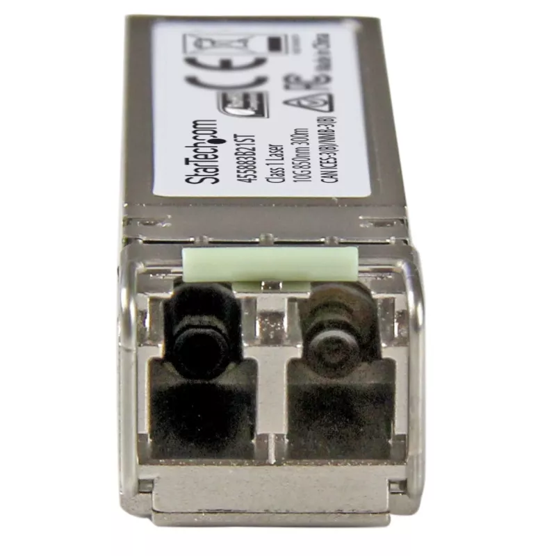 StarTech.com 10 Gigabit optický SFP+ transceiver modul – kompatibilný s HP 455883-B21 – MM LC s DDM – 300 m ~ HPE 455883-B21 kompatibilný SFP+ modul – 10GBASE-SR – 10GbE multimódový optický transceiver – 10GE Gigabit Ethernet SFP+ – LC 300 m – 850 nm – DDM HPE 6120XG, 6120G, Flex Fabric