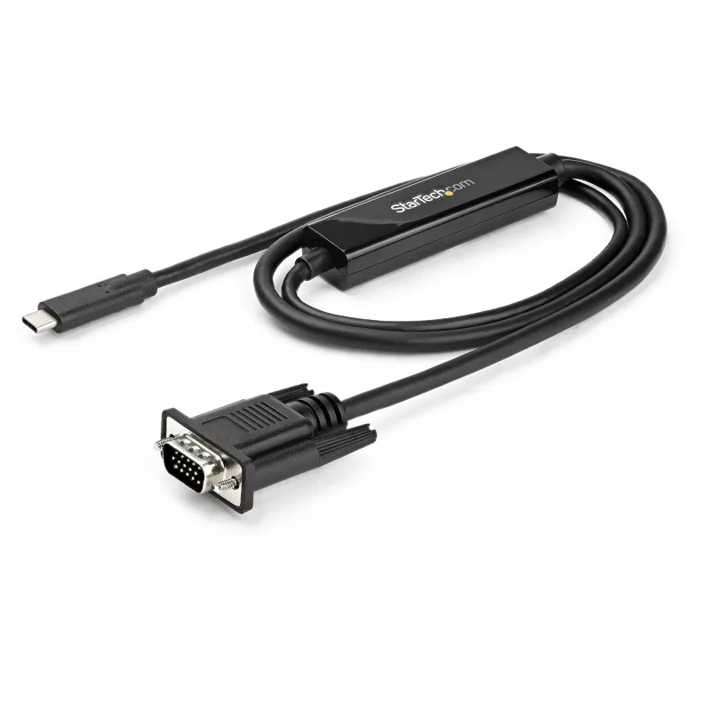 StarTech.com 1 m USB-C na VGA kábel – 1920x1200/1080p USB Type-C na VGA aktívny video adaptérový kábel – kompatibilný s Thunderbolt 3 – laptop na VGA monitor/projektor – DP Alt Mode HBR2