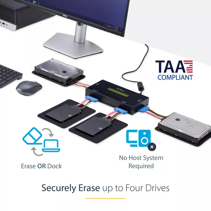 StarTech.com 4-bay SSD/HDD hard drive eraser – 2,5