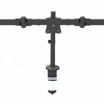 StarTech.com stolový trojitý monitorový držiak – ergonomický VESA držiak pre 3 monitory do 27″ – kĺbová a výškovo nastaviteľná montáž na stĺp – náklon/otáčanie/rotácia pre LCD/LED obrazovku – stolová svorka/priechodka