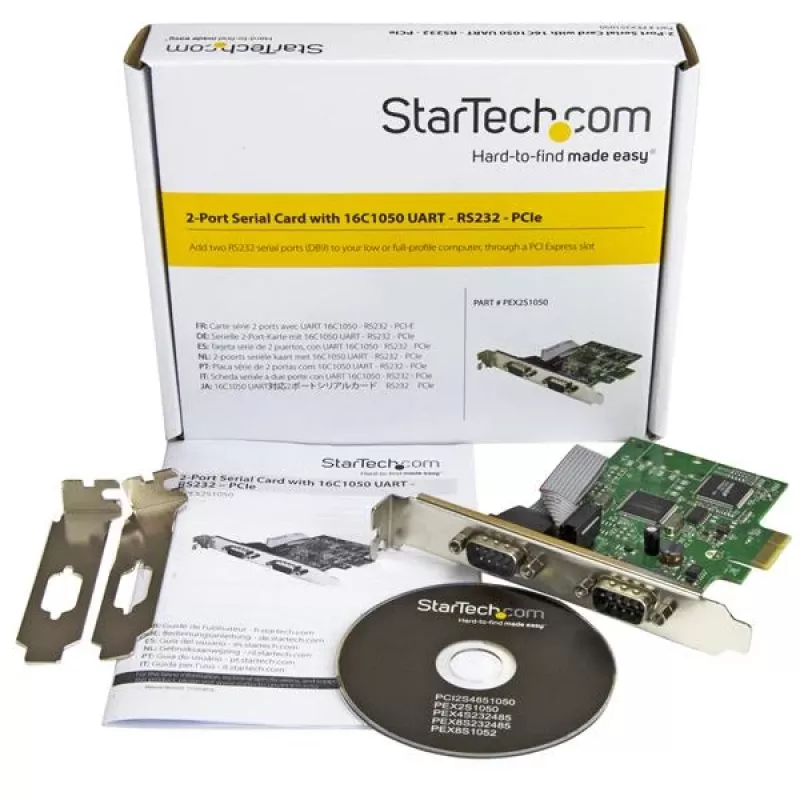 StarTech.com 2-portová PCI Express sériová karta s 16C1050 UART – RS232