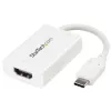 StarTech.com USB-C na HDMI 2.0 adaptér s Power Delivery – 4K 60Hz USB Type-C na HDMI displej video konvertor – 60W PD priechodné nabíjanie – kompatibilný s Thunderbolt 3 – biely