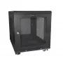 StarTech.com 4-stĺpikový 12U server rack, uzamykateľná 19 inch dátová skriňa pre počítačové/AV/IT zariadenia, kancelársky/domáci sieťový rack s kolieskami a nastaviteľnými montážnymi lištami