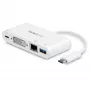 StarTech.com USB-C multiport adaptér – USB-C na DVI-D (digitálny) video adaptér s 60W Power Delivery priechodným nabíjaním, GbE, USB-A – prenosná mini dokovacia stanica pre USB Type-C/Thunderbolt 3 notebooky