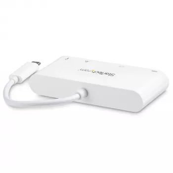 StarTech.com USB-C multiport adaptér – USB-C na DVI-D (digitálny) video adaptér s 60W Power Delivery priechodným nabíjaním, GbE, USB-A – prenosná mini dokovacia stanica pre USB Type-C/Thunderbolt 3 notebooky