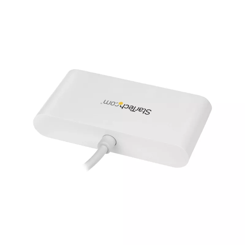 StarTech.com 4-portový USB-C hub so 4x USB-A portami (USB 3.0 SuperSpeed 5 Gbit/s) – USB napájanie zo zbernice – prenosný/notebookový USB-C na USB-A adaptér hub – USB 3.1 Gen 1/USB 3.2 Gen 1 Type-C hub – biely