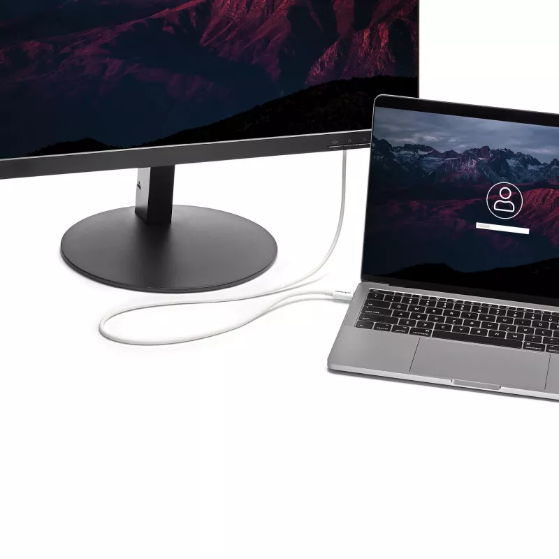 StarTech.com Thunderbolt 3 kábel – 20Gbps – 2 m – biely – kompatibilný s Thunderbolt, USB a DisplayPort