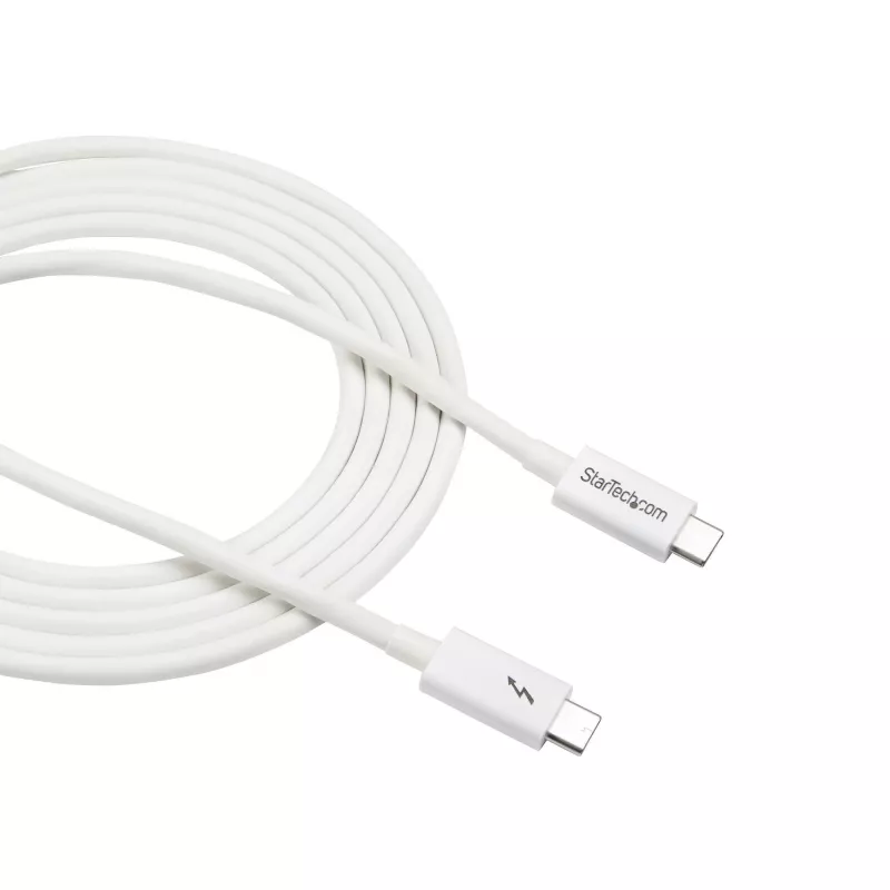 StarTech.com Thunderbolt 3 kábel – 20Gbps – 2 m – biely – kompatibilný s Thunderbolt, USB a DisplayPort