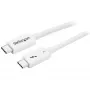 StarTech.com Thunderbolt 3 kábel – 40 Gbit/s – 0,5 m – biely – kompatibilný s Thunderbolt, USB a DisplayPort