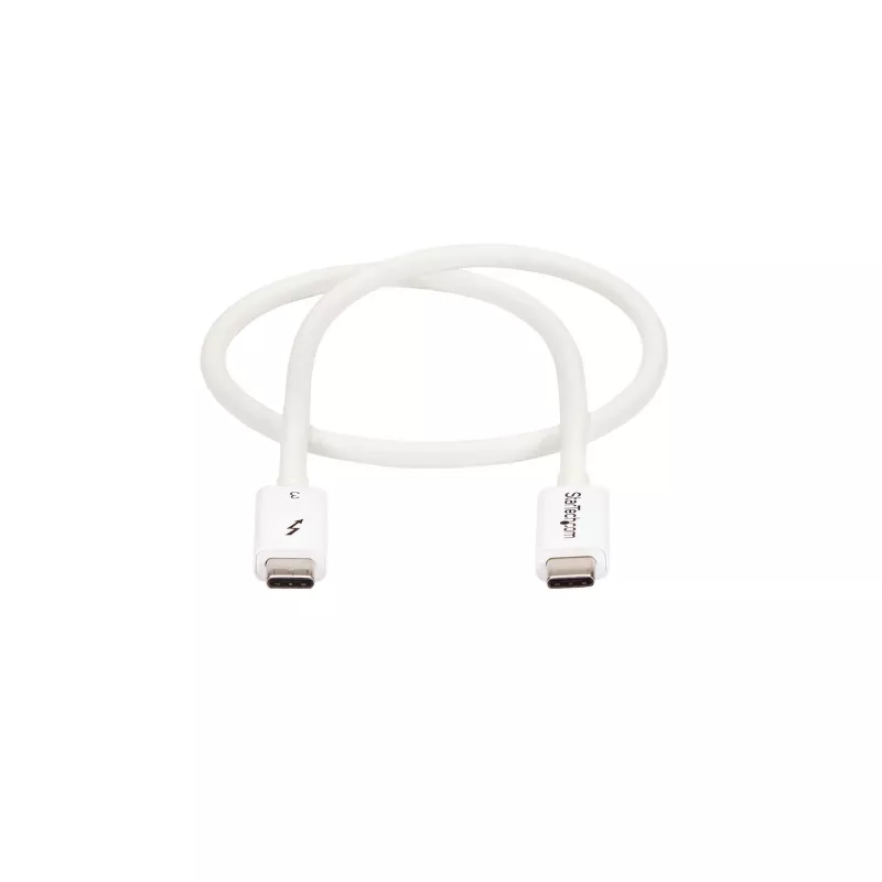 StarTech.com Thunderbolt 3 kábel – 40 Gbit/s – 0,5 m – biely – kompatibilný s Thunderbolt, USB a DisplayPort