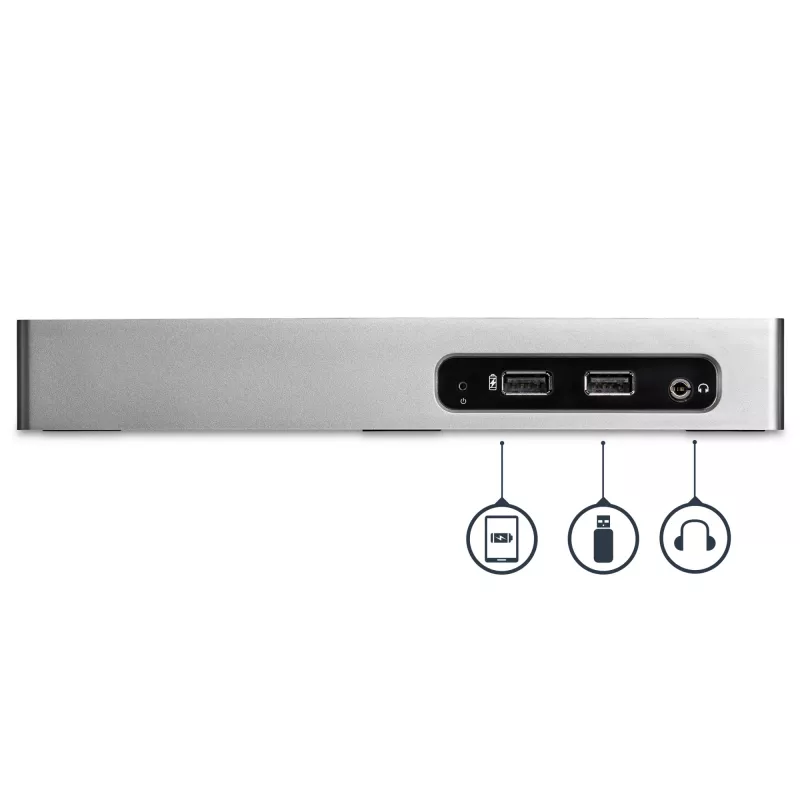 StarTech.com USB 3.0 dokovacia stanica – dvojmonitorová dokovacia stanica pre notebook s HDMI & DVI/VGA videom – 6-portový USB 3.1 Gen 1 5Gbps hub, GbE, audio – univerzálny Type-A dok – Windows & Mac