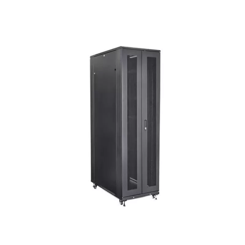 StarTech.com 4-stĺpikový 42U server rack, 19 inch dátová skriňa pre montáž počítačových / AV / IT zariadení, racková skriňa s kolieskami, plnohodnotné priemyselné sieťové úložisko