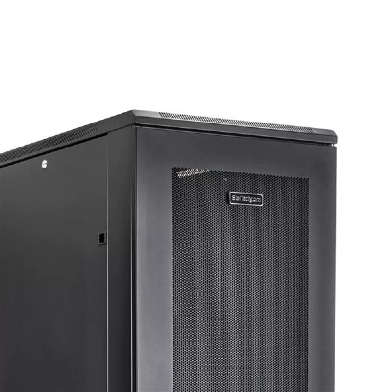 StarTech.com 4-stĺpikový 42U server rack, 19 inch dátová skriňa pre montáž počítačových / AV / IT zariadení, racková skriňa s kolieskami, plnohodnotné priemyselné sieťové úložisko