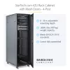StarTech.com 4-stĺpikový 42U server rack, 19 inch dátová skriňa pre montáž počítačových / AV / IT zariadení, racková skriňa s kolieskami, plnohodnotné priemyselné sieťové úložisko