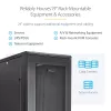 StarTech.com 4-stĺpikový 42U server rack, 19 inch dátová skriňa pre montáž počítačových / AV / IT zariadení, racková skriňa s kolieskami, plnohodnotné priemyselné sieťové úložisko