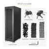 StarTech.com 4-stĺpikový 42U server rack, 19 inch dátová skriňa pre montáž počítačových / AV / IT zariadení, racková skriňa s kolieskami, plnohodnotné priemyselné sieťové úložisko