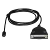 StarTech.com USB-C na paralelný tlačiarňový kábel, čierny, USB C, DB25, 1,83 m, konektor samec/samica, CE, RoHS