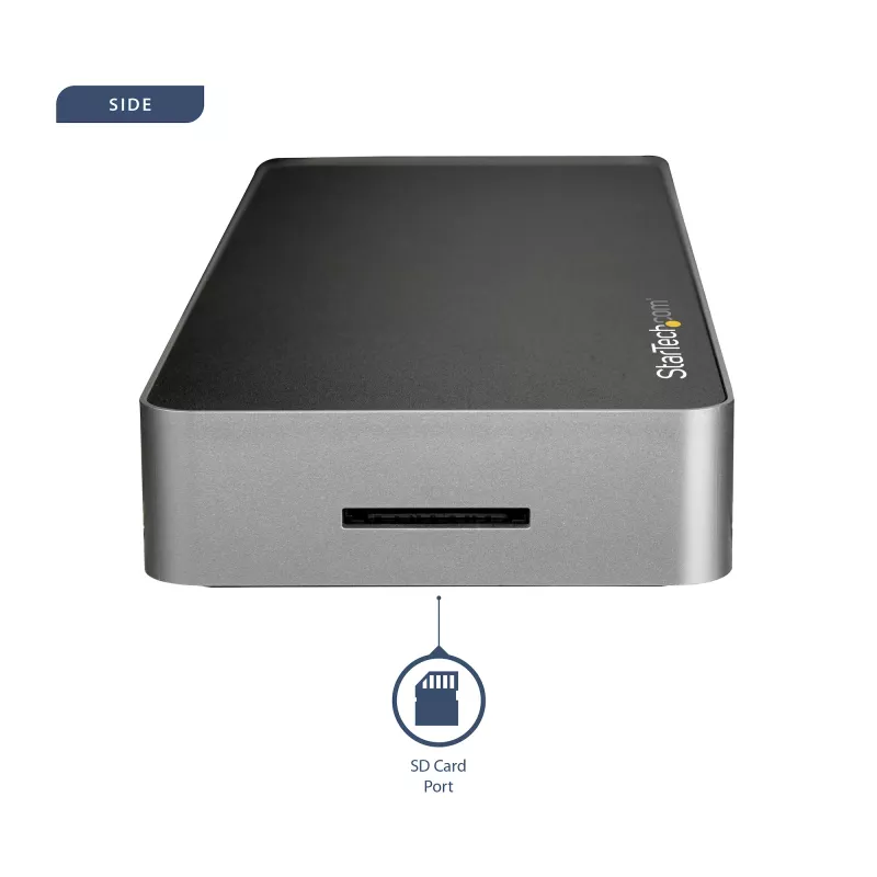 StarTech.com USB-C dock – Dual-Monitor HDMI a DisplayPort 4K 30 Hz – USB Type-C dokovacia stanica pre notebook 60 W Power Delivery, SD, 4-portový USB-A 3.0 hub, GbE, audio – kompatibilné s Thunderbolt 3