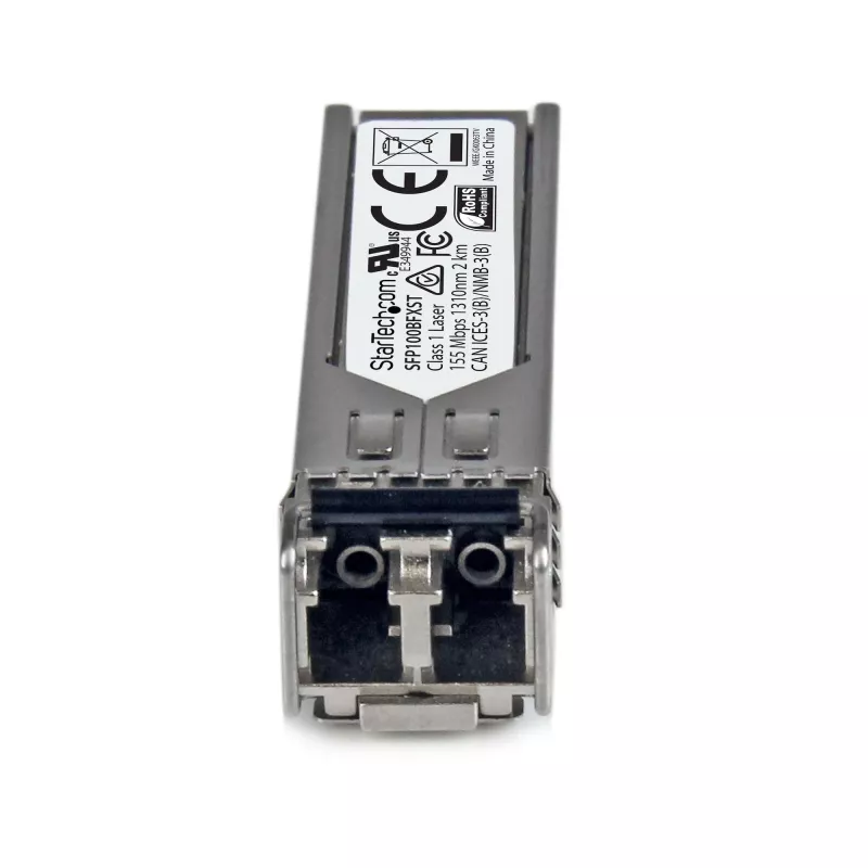 StarTech.com MSA kompatibilný SFP transceiver modul – 100BASE-FX ~ MSA nekódovaný SFP transceiver – 100BASE-FX – 100 Mbit/s multimódové vlákno (MMF) optický transceiver – 100 Mbit/s Ethernet SFP – LC, 2 km – 1310 nm – DDM