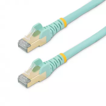 StarTech.com 3 m CAT6a Ethernet kábel – 10 Gigabit tienený, snagless RJ45 100W PoE patch kábel – 10GbE STP sieťový kábel s odľahčením ťahu – aqua, jednotlivo testovaný / kabeláž UL certifikovaná / TIA