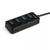 StarTech.com 4-portový USB-C hub – USB-C na 4x USB 3.0 Type-A porty s individuálnymi vypínačmi – SuperSpeed 5 Gbit/s USB 3.1/3.2 Gen 1 – USB napájanie z busu – Prenosný – 25 cm pevný kábel