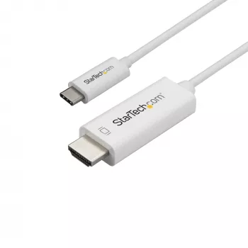 StarTech.com 3 ft (1 m) USB-C na HDMI kábel – 4K 60 Hz USB Type-C na HDMI 2.0 video adaptér kábel – kompatibilný s Thunderbolt 3 – laptop na HDMI monitor/display – DP 1.2 Alt Mode HBR2 – biela
