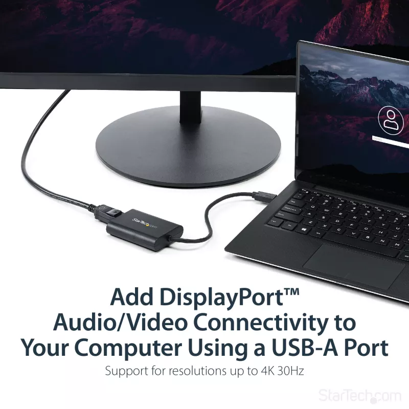 StarTech.com USB 3.0 na DisplayPort adaptér, USB DP monitor konvertor pre Windows, 4K (bez podpory macOS/ChromeOS/Linux) – TAA