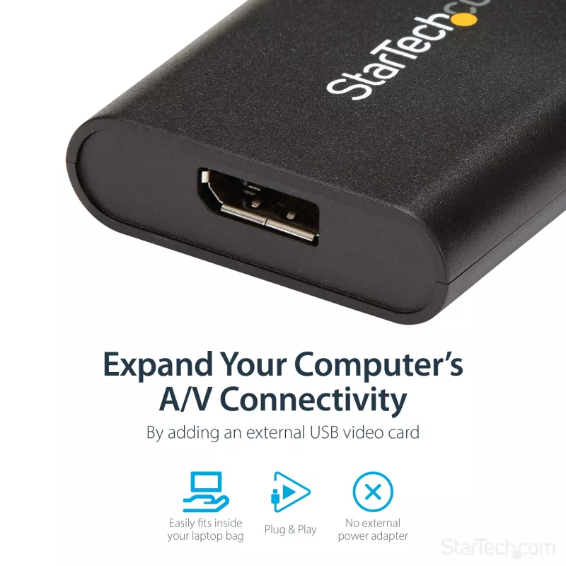 StarTech.com USB 3.0 na DisplayPort adaptér, USB DP monitor konvertor pre Windows, 4K (bez podpory macOS/ChromeOS/Linux) – TAA