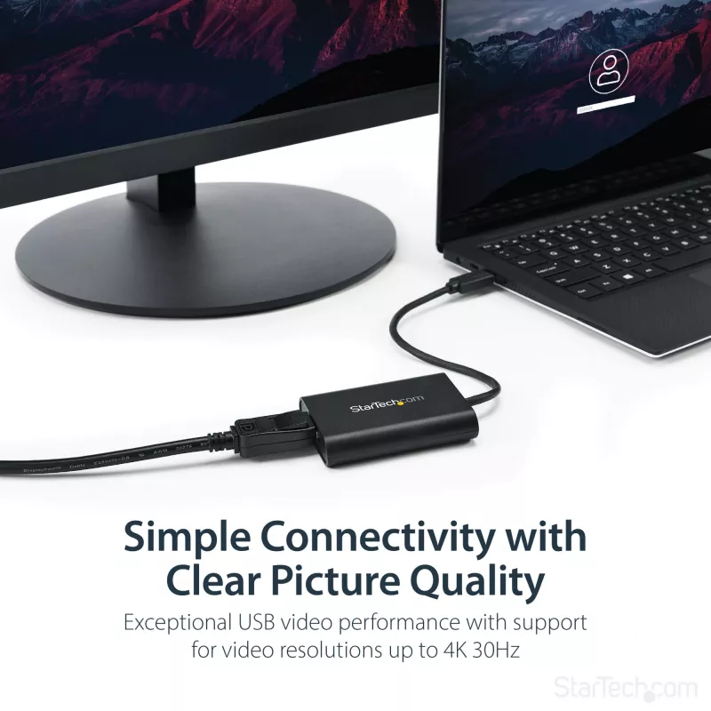 StarTech.com USB 3.0 na DisplayPort adaptér, USB DP monitor konvertor pre Windows, 4K (bez podpory macOS/ChromeOS/Linux) – TAA