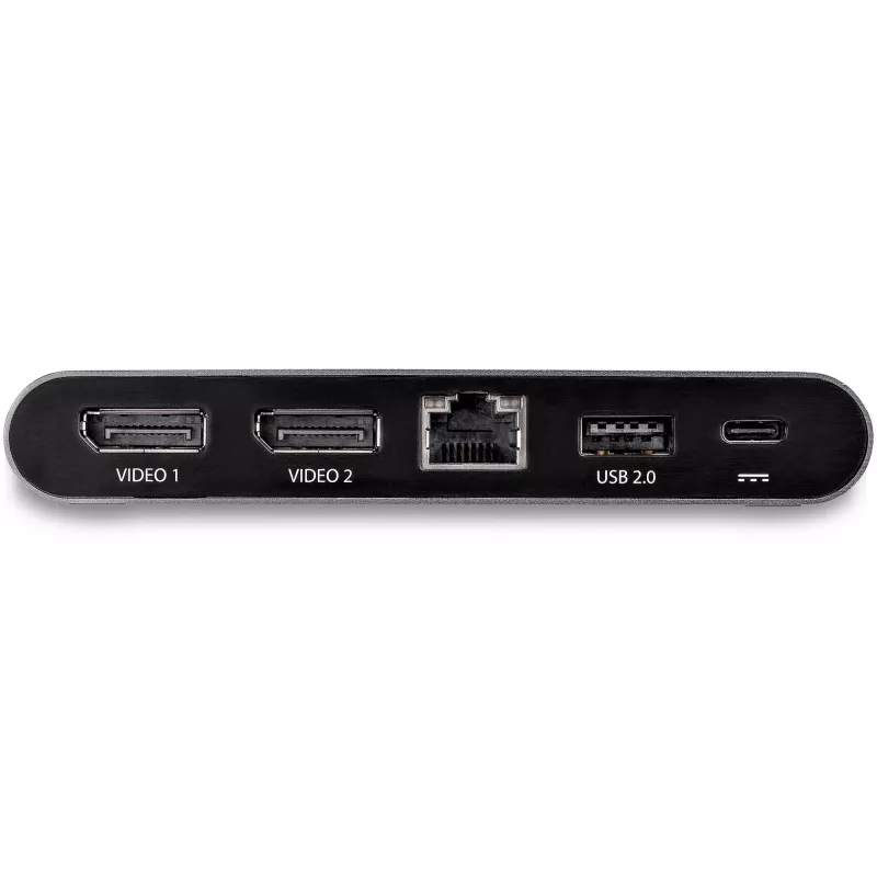 StarTech.com USB-C dock – 4K dual-monitor DisplayPort – mini laptop docking stanica – 100 W Power Delivery passthrough – GbE, 2-portový USB-A hub – USB Type-C multiport adaptér – 1 m kábel