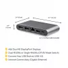 StarTech.com USB-C dock – 4K dual-monitor DisplayPort – mini laptop docking stanica – 100 W Power Delivery passthrough – GbE, 2-portový USB-A hub – USB Type-C multiport adaptér – 1 m kábel