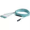 StarTech.com 10 m (30 ft) MTP(F)/PC na 4x LC/PC duplex breakout OM3 multimode optický kábel, OFNP Plenum, 40G siete, nízky útlm vloženia – optický jumper kábel