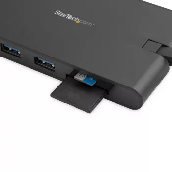 StarTech.com USB-C multiport adaptér - USB Type-C mini dock s HDMI 4K alebo VGA 1080p videom - 100W Power Delivery priechod, 3-portový USB 3.0 hub, GbE, SD a MicroSD - cestovný dock pre notebook