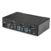 StarTech.com 2-portový DisplayPort KVM switch – 4K 60 Hz – jedna obrazovka – dual-port UHD DP 1.2 USB KVM switch s integrovaným USB 3.0 hubom & audio – Dell HP Apple Lenovo – TAA kompatibilný