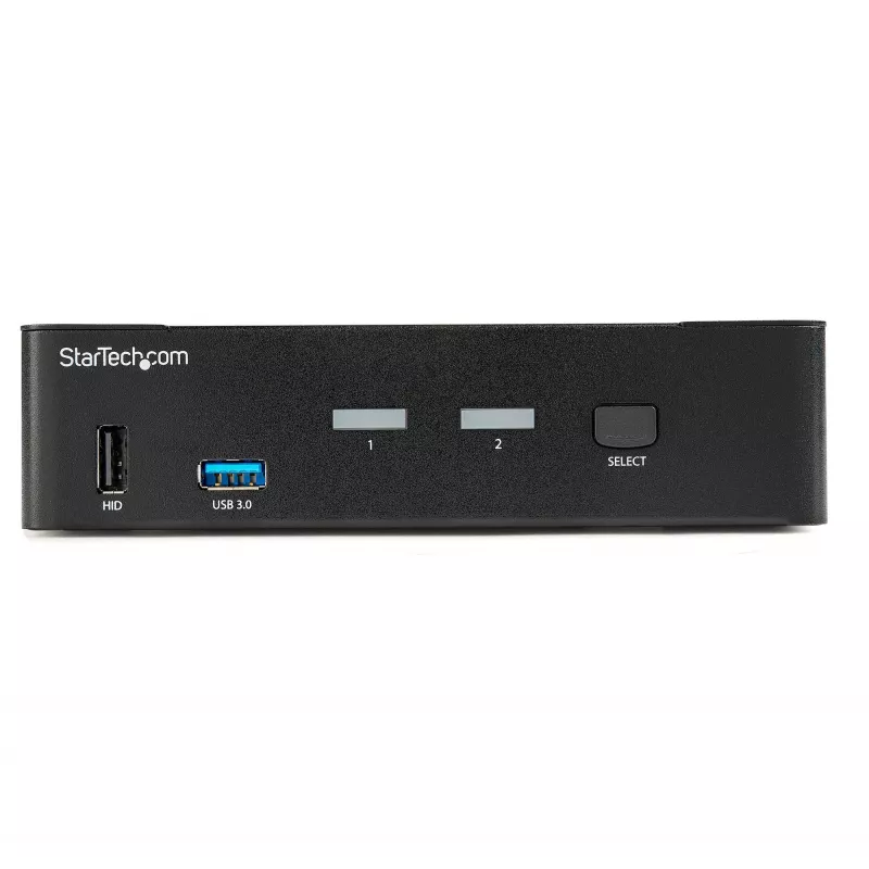 StarTech.com 2-portový DisplayPort KVM switch – 4K 60 Hz – jedna obrazovka – dual-port UHD DP 1.2 USB KVM switch s integrovaným USB 3.0 hubom & audio – Dell HP Apple Lenovo – TAA kompatibilný