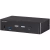 StarTech.com 2-portový DisplayPort KVM switch – 4K 60 Hz – jedna obrazovka – dual-port UHD DP 1.2 USB KVM switch s integrovaným USB 3.0 hubom & audio – Dell HP Apple Lenovo – TAA kompatibilný