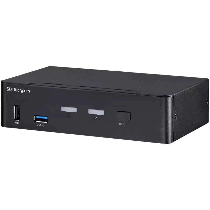 StarTech.com 2-portový DisplayPort KVM switch – 4K 60 Hz – jedna obrazovka – dual-port UHD DP 1.2 USB KVM switch s integrovaným USB 3.0 hubom & audio – Dell HP Apple Lenovo – TAA kompatibilný