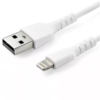 StarTech.com 6 stôp (2 m) robustný biely USB-A na Lightning kábel – vysokozáťažový robustný aramidové vlákno USB Type-A na Lightning nabíjací/sync kábel – Apple MFi certifikovaný iPad/iPhone 12