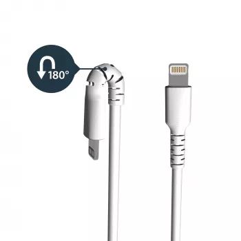 StarTech.com 6 stôp (2 m) robustný biely USB-A na Lightning kábel – vysokozáťažový robustný aramidové vlákno USB Type-A na Lightning nabíjací/sync kábel – Apple MFi certifikovaný iPad/iPhone 12