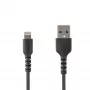 StarTech.com 0,91 m (3 stopy) robustný čierny USB-A na Lightning kábel – odolný, robustný aramidové vlákno USB Type-A na Lightning nabíjací/sync kábel – Apple MFi certifikovaný pre iPad/iPhone 12