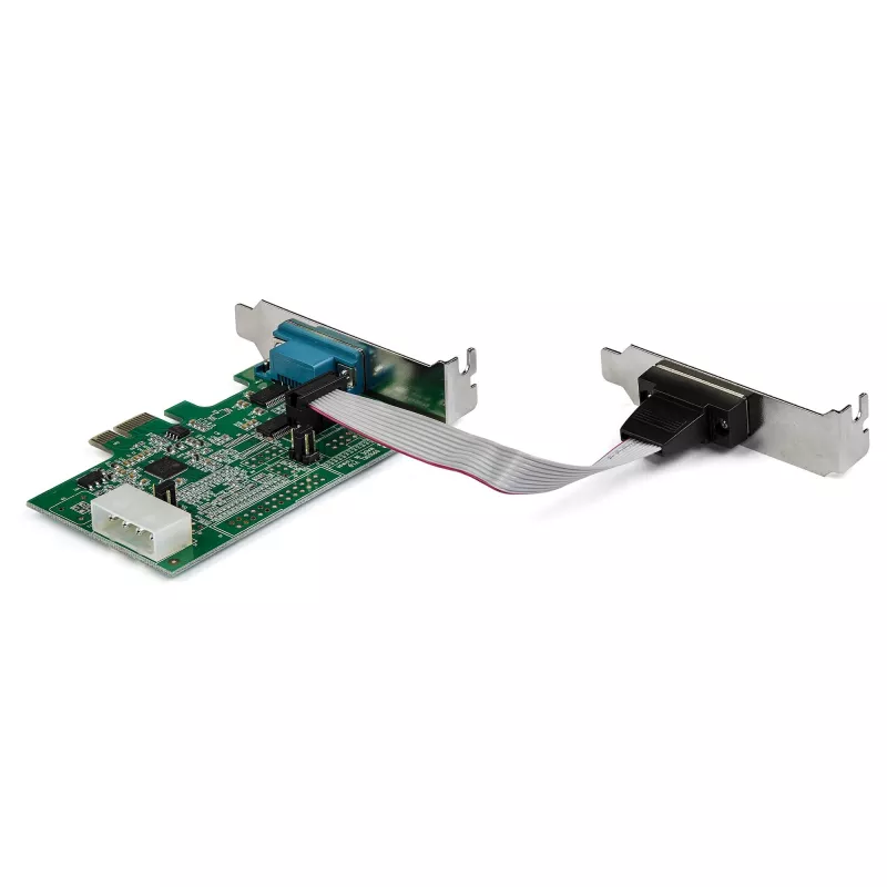 StarTech.com 2-portový PCI Express RS232 sériový adaptér karta – PCIe RS232 sériový host radič – PCIe na sériový DB9 – 16950 UART – low-profile rozširujúca karta – Windows & Linux