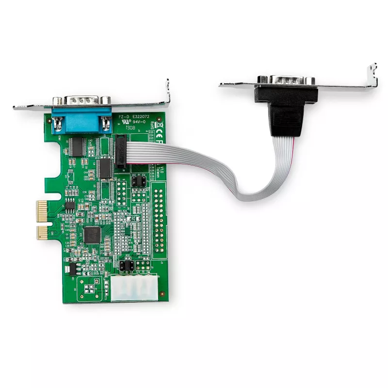StarTech.com 2-portový PCI Express RS232 sériový adaptér karta – PCIe RS232 sériový host radič – PCIe na sériový DB9 – 16950 UART – low-profile rozširujúca karta – Windows & Linux