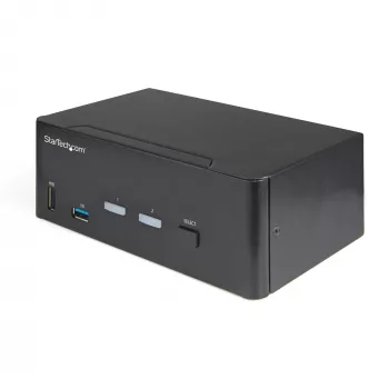 StarTech.com 2-portový HDMI KVM prepínač pre dva monitory – 4K 60 Hz Ultra HD HDR – stolný 4K HDMI 2.0 KVM prepínač s 2-portovým USB 3.0 hubom (5 Gbit/s) a 4x USB 2.0 HID, audio – prepínanie klávesovou skratkou – TAA