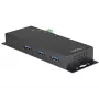 StarTech.com 4-portový USB C hub 10 Gbps – priemyselný kovový USB Type-C hub s 3x USB-A a 1x USB-C – ESD a prepäťová ochrana – USB-C alebo USB-A hostiteľ – samostatne napájaný, montovateľný USB 3.2/3.1 Gen 2 hub