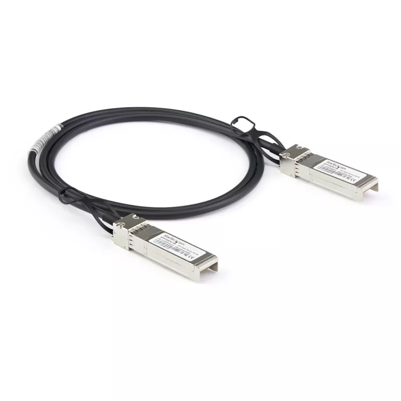StarTech.com 2 m 10G SFP+ na SFP+ direct attach kábel Twinax kompatibilný s Dell EMC DAC-SFP-10G-2M – 10GbE SFP+ medený DAC 10 Gbps nízkoenergetický pasívny Mini GBIC/transceiver modul DAC
